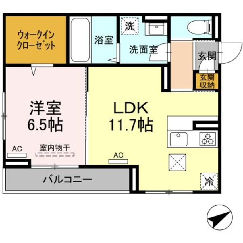 間取図 Ｄ-ｒｏｏｍ沖野上