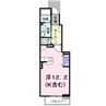 クリスタルコート 1Rの間取り
