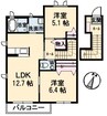 ビラ・ルーエ 2LDKの間取り