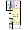 ラヴァンドＡ 1LDKの間取り