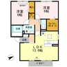 エタージュ 2LDKの間取り