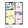 アルファ　ワン 2LDKの間取り