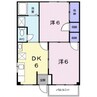 日吉台寿コ－ポ２ 2DKの間取り