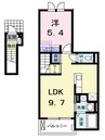 ライトスプリングＢ 1LDKの間取り