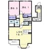 ラピスラズリＡ 2LDKの間取り