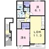 グリーンビレッジ　Ａ・Ｈ 2LDKの間取り