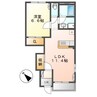 プルメリア 1LDKの間取り