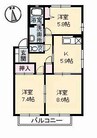 トータス井上　A棟 3Kの間取り