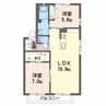トータス井上　A棟 2LDKの間取り