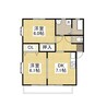 ヴィレッジ２１ A 2DKの間取り