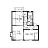 アプロード東手城A 2DKの間取り