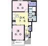 メール　プールＡ 2DKの間取り