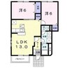 フォンテーヌＤ 2LDKの間取り
