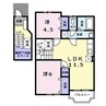 エーデルハイムＥ 2LDKの間取り