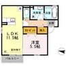 ウィット西深津 A棟 1LDKの間取り