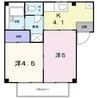 サンシャインつちやⅡ 2Kの間取り