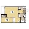 月光福山東弐番館 1LDKの間取り