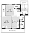 ビレッジハウス能島1号棟 2DKの間取り