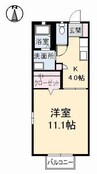 クレスト２２　Ｃ棟 1Kの間取り