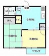 春日サンハイツB棟 2DKの間取り