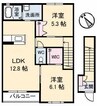 メゾン楽天 2LDKの間取り