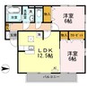 リベルタ　スクエアA棟 2LDKの間取り