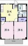 シティハイツもとやB 2DKの間取り