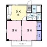 メゾンルミエール 2DKの間取り