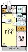 ＳＥＪＯＵＲウエノ 1LDKの間取り