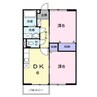 アルメリア藤井 2DKの間取り