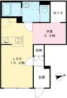 クレール岡田 1LDKの間取り