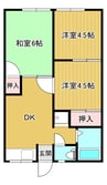 旭が丘ハイツ 3DKの間取り