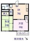 南松永ハイツ 2DKの間取り