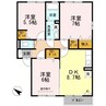 サニープレイス福山　Ｋ棟 3DKの間取り