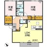 リビングタウン福山東 A棟 2LDKの間取り