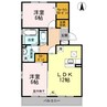 ルミエール手城　Ｃ棟 2LDKの間取り