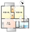 アネックス幕山 2DKの間取り