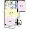 サンハイムＣ 2LDKの間取り