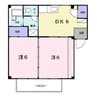 コーポ　サンスカイ２ 2DKの間取り