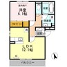 プランドール曙 1LDKの間取り