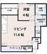 ハイサニー B 1LDKの間取り