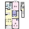 ライフランドＤ 2LDKの間取り