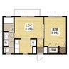サンフォレスト木之庄 1LDKの間取り