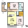 ラフィネ神辺　Ｂ棟 2LDKの間取り