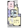 レスポアールＢ 1LDKの間取り