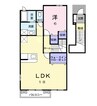 フォンモンターニュⅡＢ 1LDKの間取り
