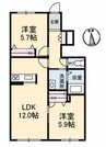 シャーメゾン・クレイン 2LDKの間取り