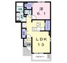 クラール元山グランツＤ 1LDKの間取り