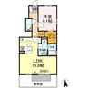 ベルポスト松縄Ⅱ 1LDKの間取り