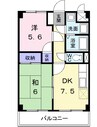 予讃線・内子線/端岡駅 徒歩5分 2階 築28年 2DKの間取り